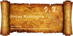 Vatay Nikoletta névjegykártya